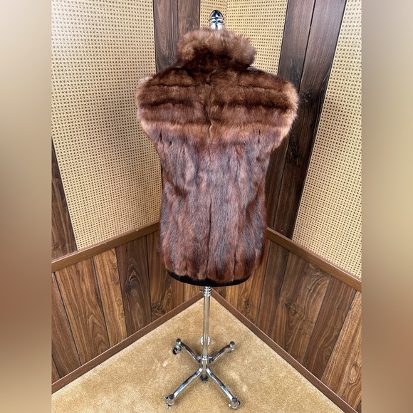 VINTAGE RUSSIAN SABLE FUR VEST JACKET COAT X-SMALL XS - Picture 5 of 10